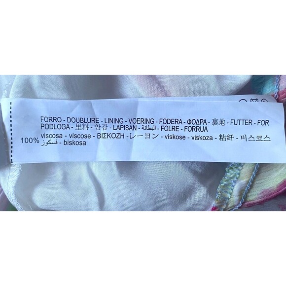 Zara Dress Womens S Multicolor Floral Satin Effect Tiered Mini Drawstrings NWT - Picture 15 of 16